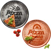 Set Van 3 Decoratieve Pizzaborden 33,3 Cm - Porselein Met Unieke Motieven 9101067666114