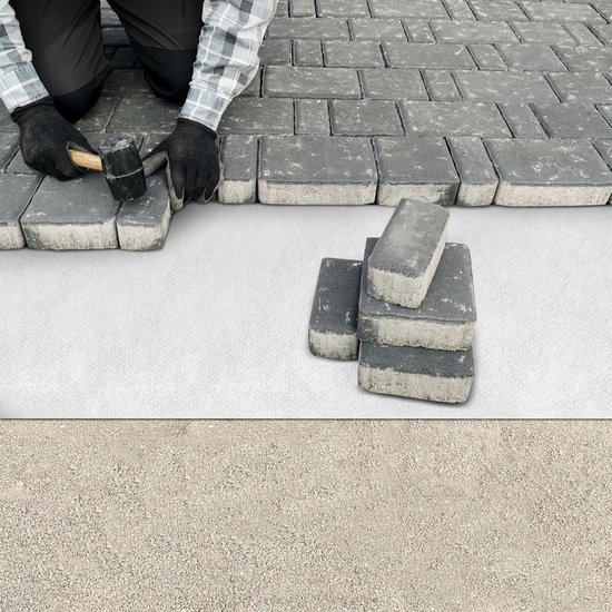 Rouleau de tissu non tissé FLOORDIREKT pour jardin - Toile anti-mauvaises herbes pour billons - Film anti-mauvaises herbes perméable à l'air et à l'eau - Tissu racinaire Extra résistant aux déchirures - 50 g/m² - Au mètre - Wit - 1,5 x 15 m