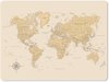 Wereldkaart - Realistisch, Beige