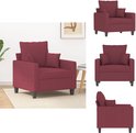 Montage van verschillende aanzichten van een wijnrode fauteuil.