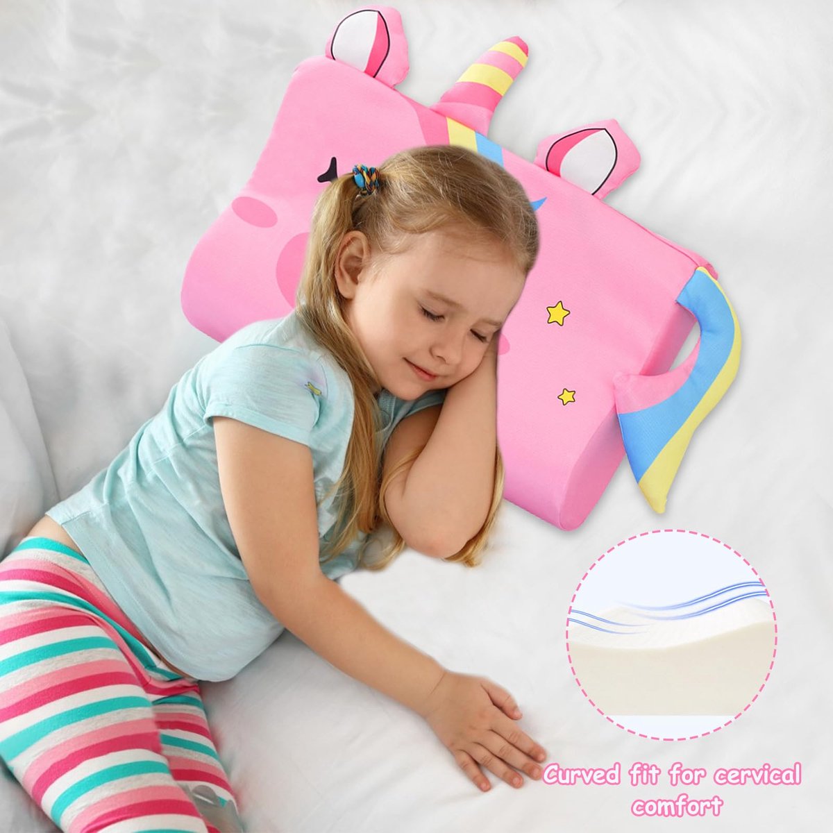 KBIBCK Schlummerkids Calmly Kinderkussen, ademend Calmly kinderkussen, slaapkussen, rustig kussen voor kinderen, ergonomisch slaapkussen voor kinderen