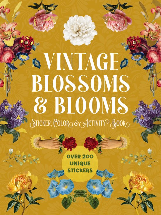 Vintage Blossoms and Blooms Sticker, Color and Activity Book - cover