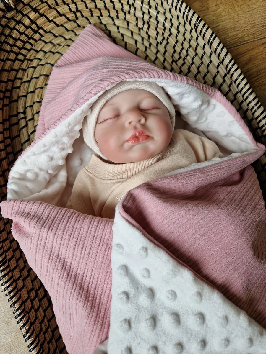 Wikkeldeken - Omslagdoek - Badcape - Zand / Minky - 70x70cm / Baby Creaties