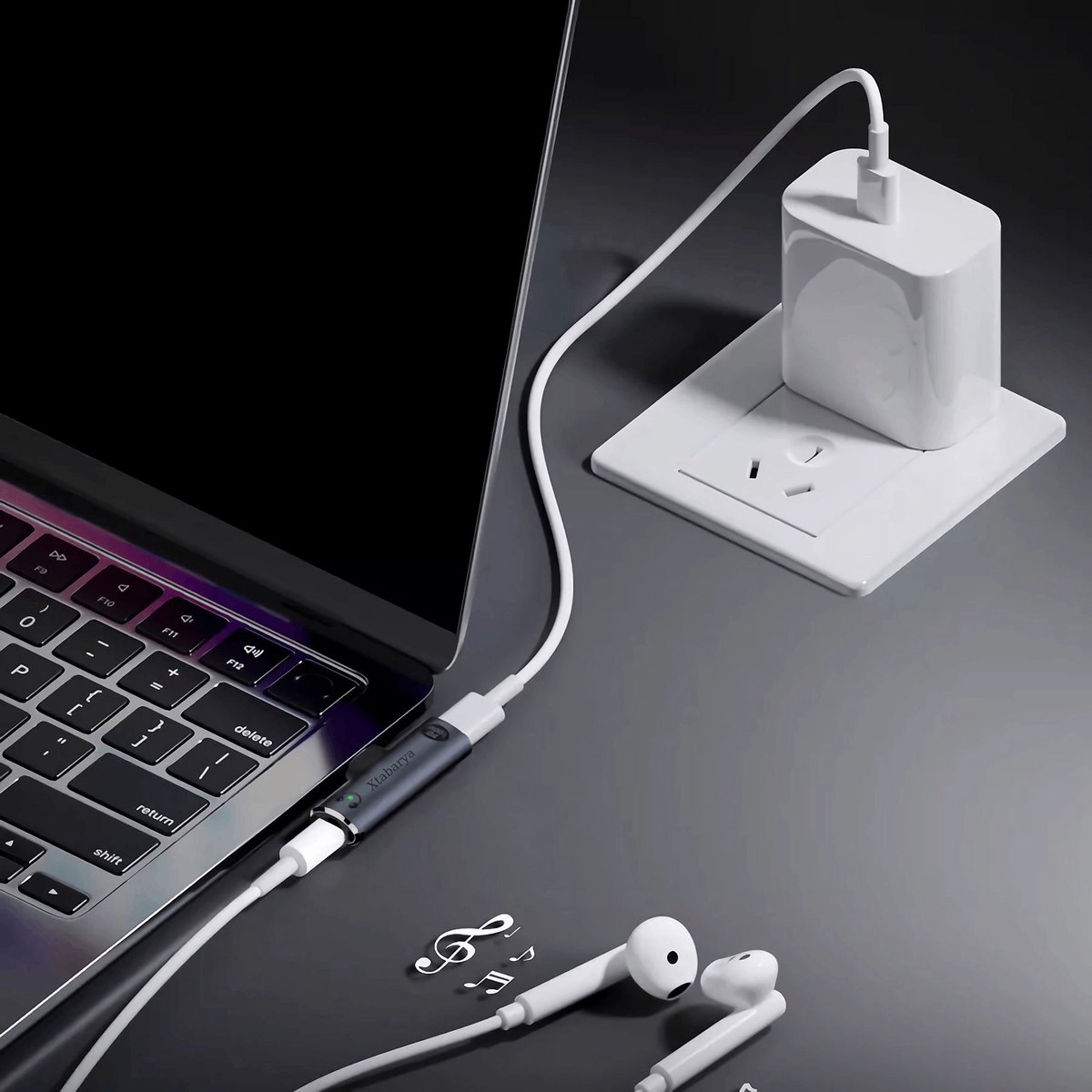 USB C-splitter, type C-adapter, Fast Charging