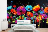 Behang - Fotobehang Bloemen - Kleurrijk - Spetters - Breedte 600 cm x hoogte 400 cm