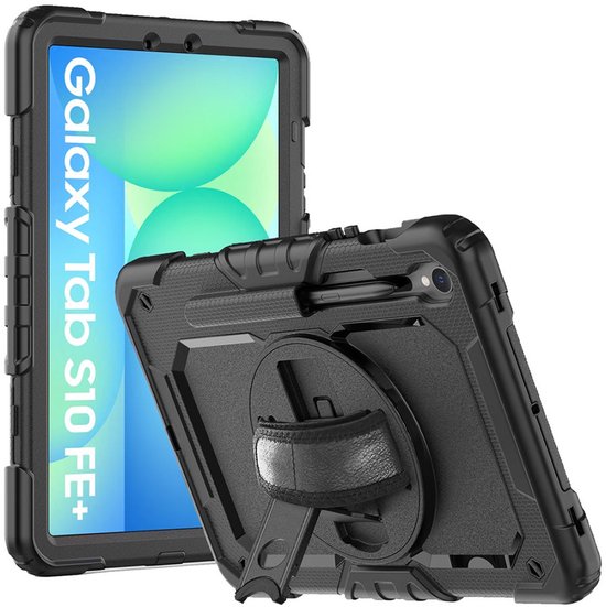Just in case Samsung Galaxy Tab S10 FE Plus Shockproof Case Zwart