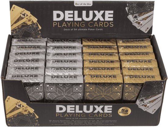 DEWIN Pokerkaarten Goud, Duurzame Speelkaarten Pokerkaarten Waterdicht Nep Goudfolie Speelkaarten Plastic Poker Game Cards met Box Check