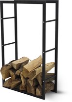 vidaXL Firewood Rack 44x28x65 cm cold rolled steel black, Fireplace Logbook holder, Woodblock holder, Wood rack, Indoor wood storage, Firewood rack
