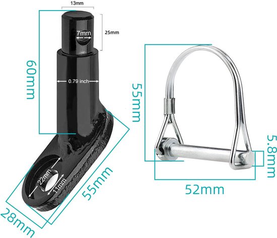 2stuks - Fietskarkoppeling - Adapter Accessoires - Connector Koppeling - Fietsadapter - Voor Kinderfietskar, Haakadapter, Accessoire Fietskoppeling Accessoires - Instep Fiets - Zwart van Merkloos — afbeelding 4