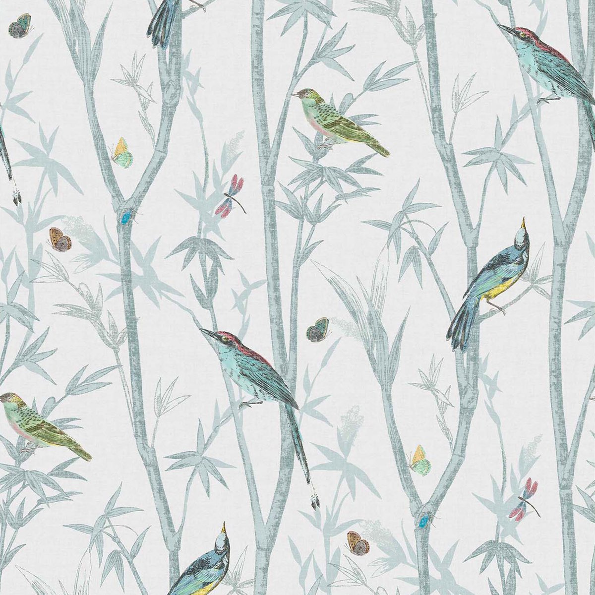 Next vliesbehang Chinoiserie Bird Trail blauw 10mx52cm