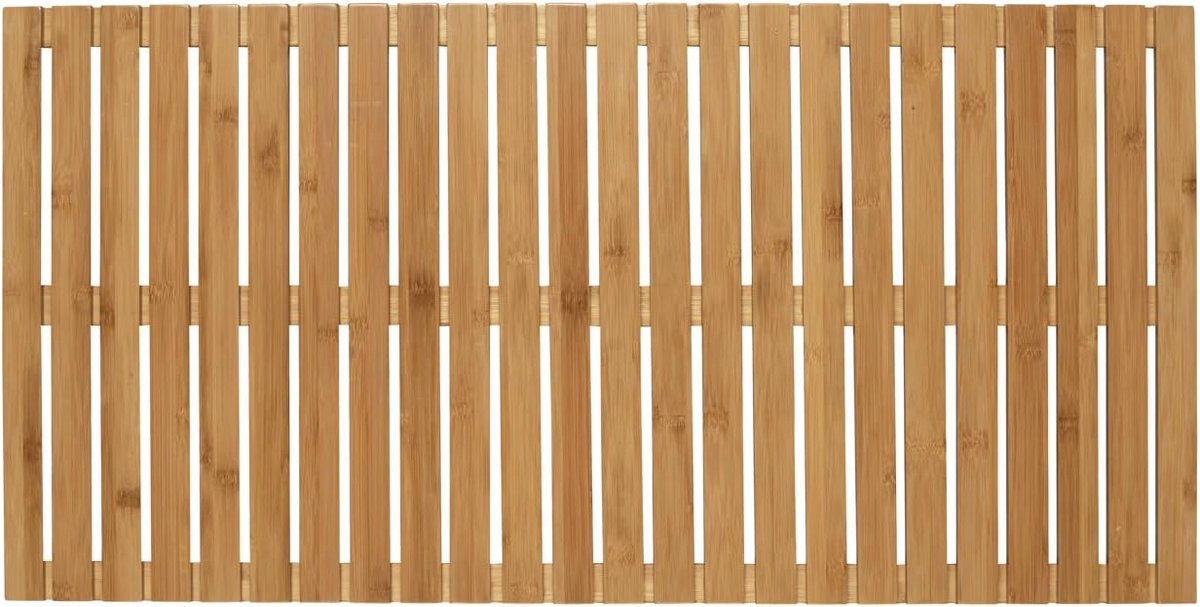 Antislip Bamboe Badmat voor Douche en Bad - Milieuvriendelijke Vloerrooster 100 x 50 cm