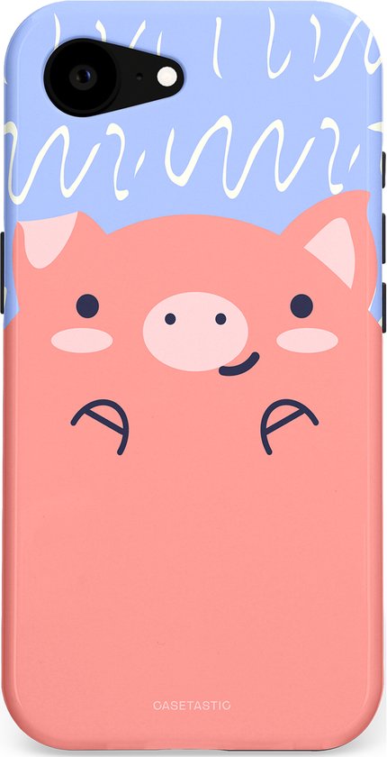 Casetastic Hoesje Geschikt voor Apple iPhone 16e Magsafe - Stijlvolle Beschermende Duo-layer Case - Knuffel van varken