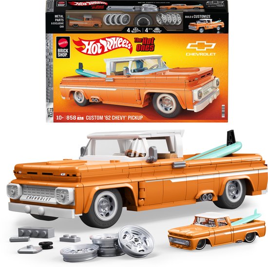 Mattel Brick Shop Hot Wheels Custom '62 Chevy Pickup bouwset voor volwassenen