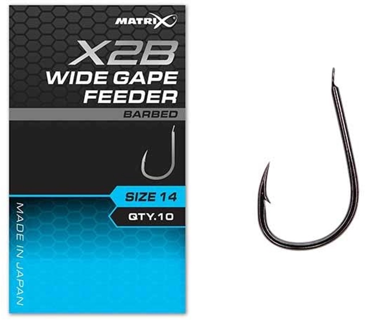 Matrix X2B Wide Gape Feeder Spade-Barbed (10 pcs) - Maat : 12