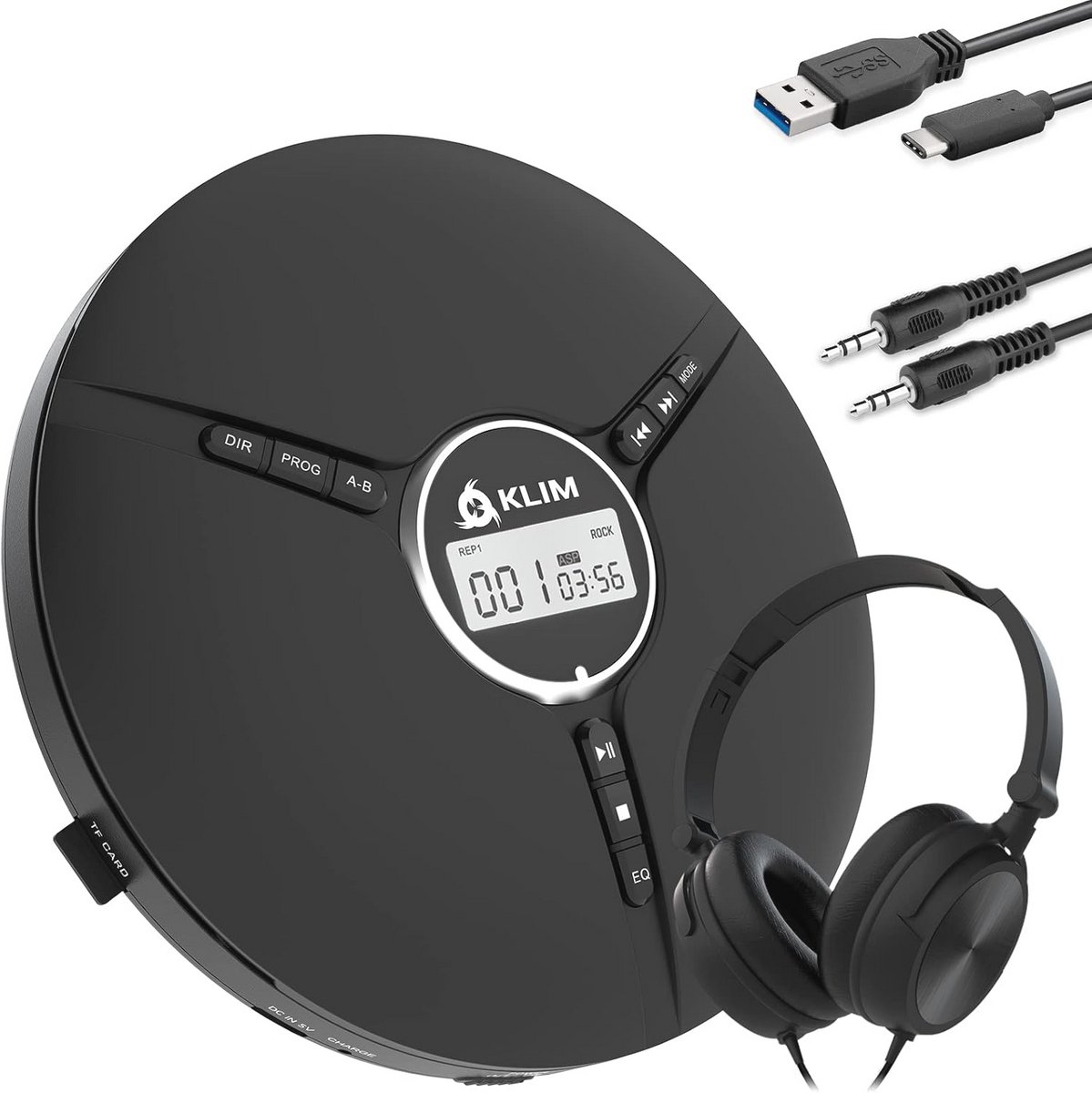 Draagbare CD-speler met hoofdtelefoon - Mini Walkman met geïntegreerde batterij voor auto en CD-R/MP3