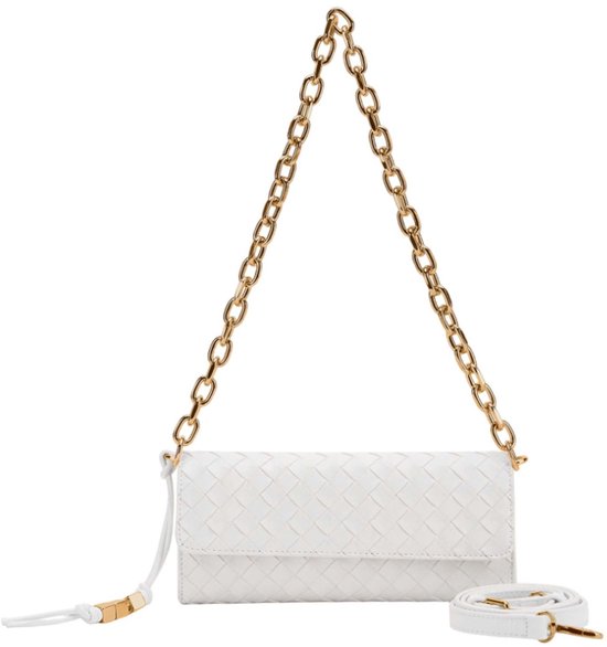 SEIDENFELT MANUFAKTUR Pochette Sac à épaule Kinna Clutch Wallet Bright White Blanc