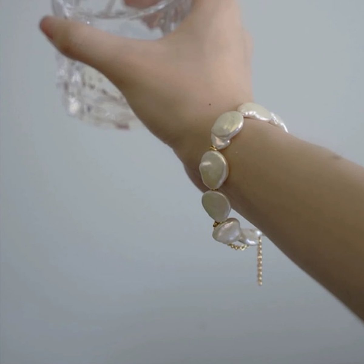 Unieke Barok Parel Coin Kralen Armband-18cm