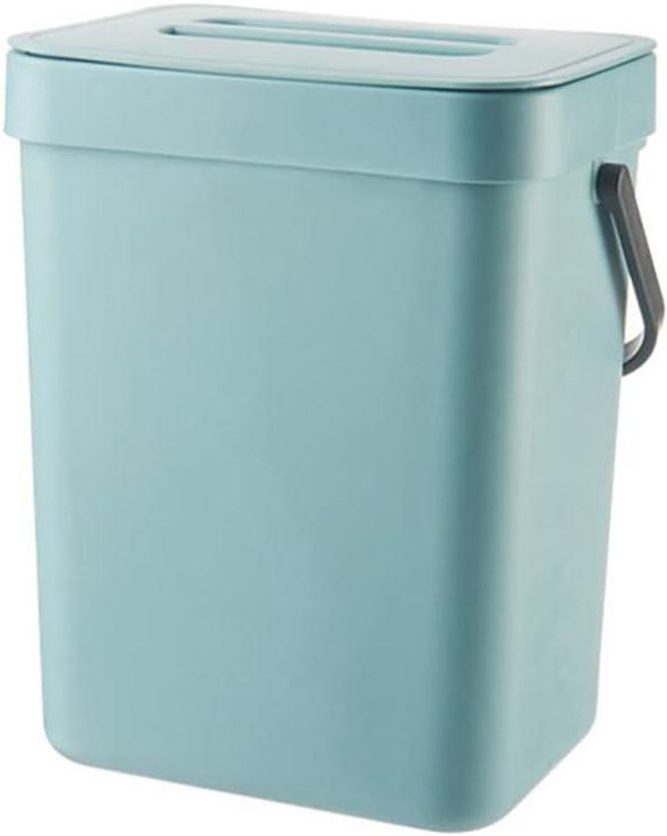 3 liter Compostbak met Deksel Flip-Top-Design - Wandmontage Huishoudelijke Werkblad-Houder voor Eenvoudige Opslag Badkamer/Keuken