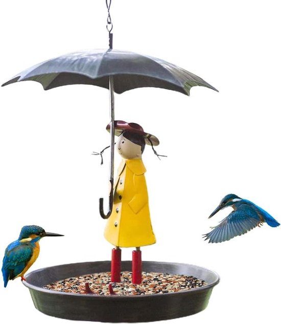 Mangeoire à oiseaux suspendue avec parapluie - Pour les oiseaux sauvages de votre jardin