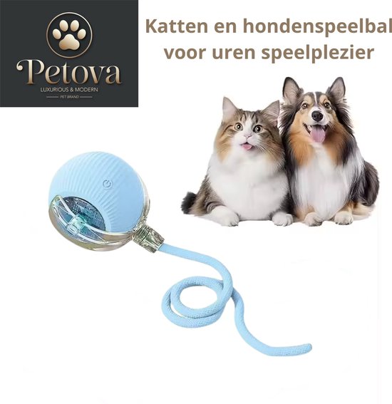 Petova® - Hondenspeelgoed - Puppy speelgoed - Hondenspeeltjes - Honden speelgoed intelligentie - Hondenbal - Kattenspeeltjes - kattenspeelgoed - kattenspeelgoed intelligentie - kattenspeelgoed elektrisch - interactief kattenspeelgoed - Blauw