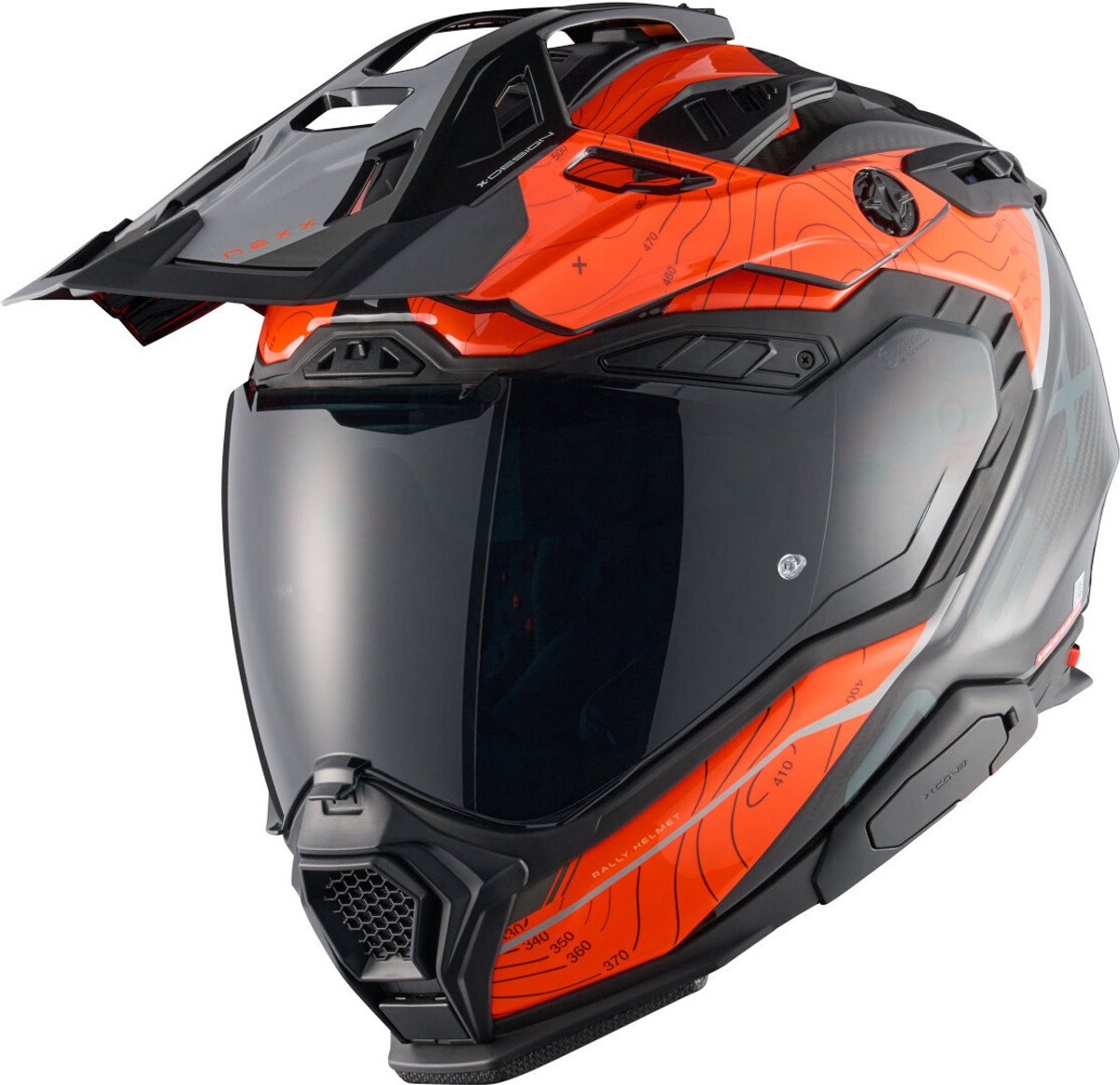 Nexx X.WED 3 Furka Carbon Grijs Oranje Adventure Integraalhelm - Maat L - Helm