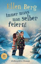 Boekomslag: vrouw versiert man met kerstlampjes in een besneeuwd landschap. Titel: 'Immer muss man selber feiern!'.