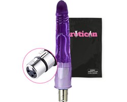 Eroticon Dildo - Paars - 17 CM - Ribbels - Opzetstuk Seksmachine - Accessoire - 3XLR opzetstuk