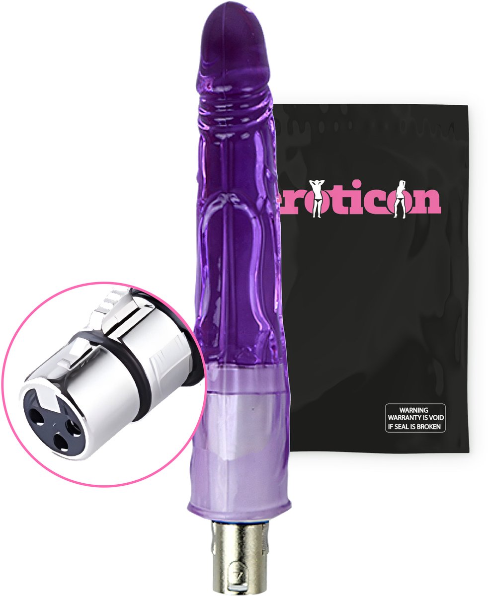 Goedkoopste Eroticon Dildo - Paars - 17 CM - Ribbels - Opzetstuk Seksmachine - Accessoire - 3XLR opzetstuk