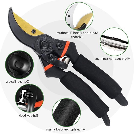 Foto: Mellwin accu snoeischaar 21v brstenlos takkenschaar 32mm snijdiameter elektrische snoeischaar heggenschaar met 2 accus opberkoffer voor het snoeien van bomen fruitbomen