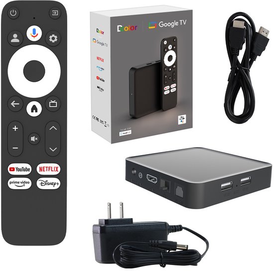 Android TV Box DG2 – chromecast Google TV – media streamer – 4K HDR - 2GBR, 32GB Opslag