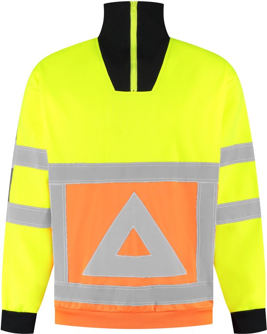 JS Verkeersregelaar Zipsweater - Oranje/Geel - Maat M