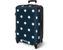 NoBoringSuitcases.com NoBoringSuitcases.com® - Koffer groot - Rolkoffer lichtgewicht - Blauw stippen patroon - Reiskoffer met 4 wielen - Valies grote trolley XL op wieltjes - Reizen