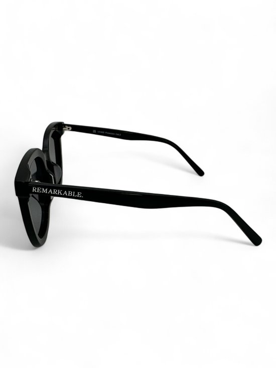 The Brand Remarkable - Zonnebril Unisex - Zonnebril Dames - Zonnebril Heren - Oversized Ronde Zonnebril - Zwart - UV400 - Luxe, Duurzame & Trendy Zonnebril - Designer Zonnebril - Mode Zonnebril 2025 - Inclusief Beschermhoes - Polariserend Look van The Brand Remarkable — afbeelding 3
