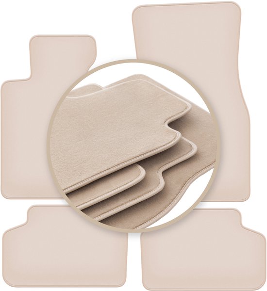 Tapis de sol beiges PREMIUM pour : BMW 5 G31 touring, break 2017-