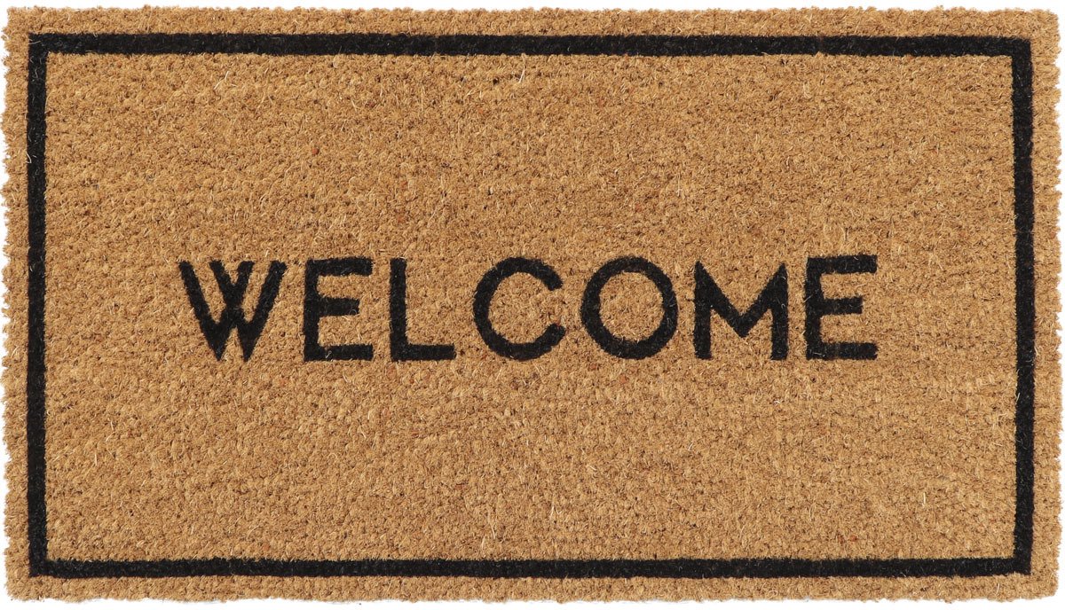 Luance Deurmat - anti slip - rechthoek - Welcome print - 60 x 33 cm - schoonloopmat - buiten Multi