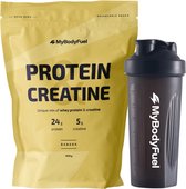 MyBodyFuel - Pack Protéines de lactosérum et Créatine - Banane - Poudre de protéines avec monohydrate de créatine - Shake protéiné - 1000 grammes - Shaker noir inclus