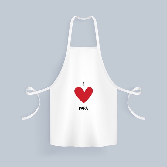 Akyol - i love papa Keukenschort - Vader - papa's - vaderrdag - cadeau voor papa - hartje - familie - 82 bij 71 cm