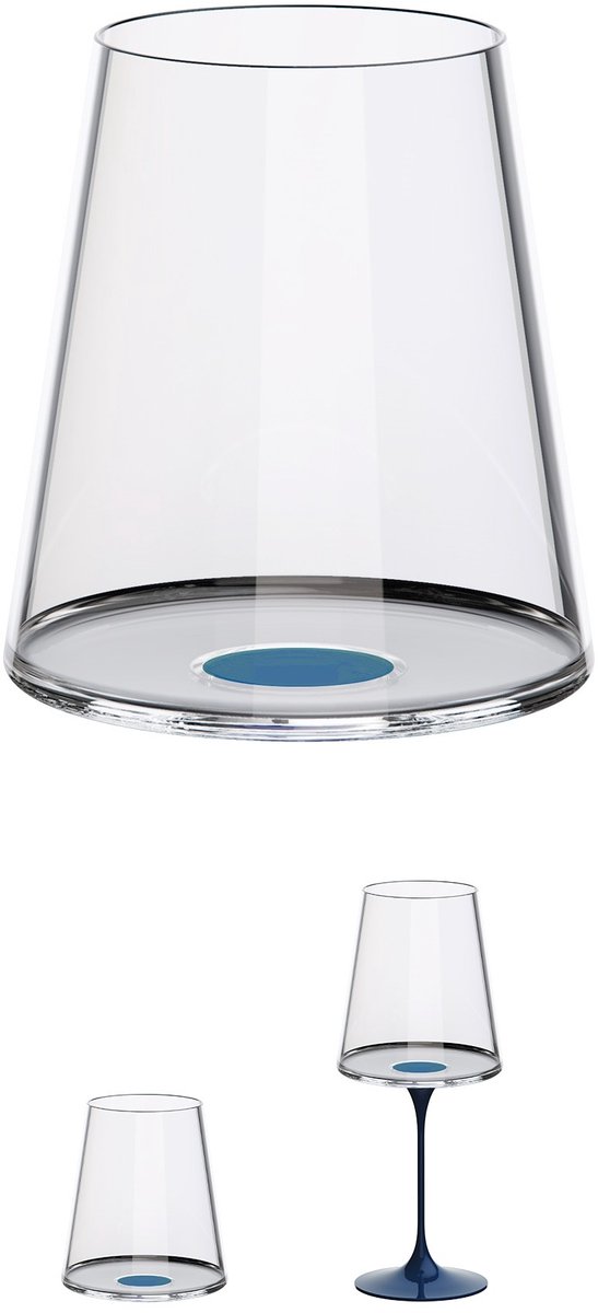 Trebonn SplitGlass - Tumbler / Wittewijnglas - 280ml - Set van 2 - Blauw
