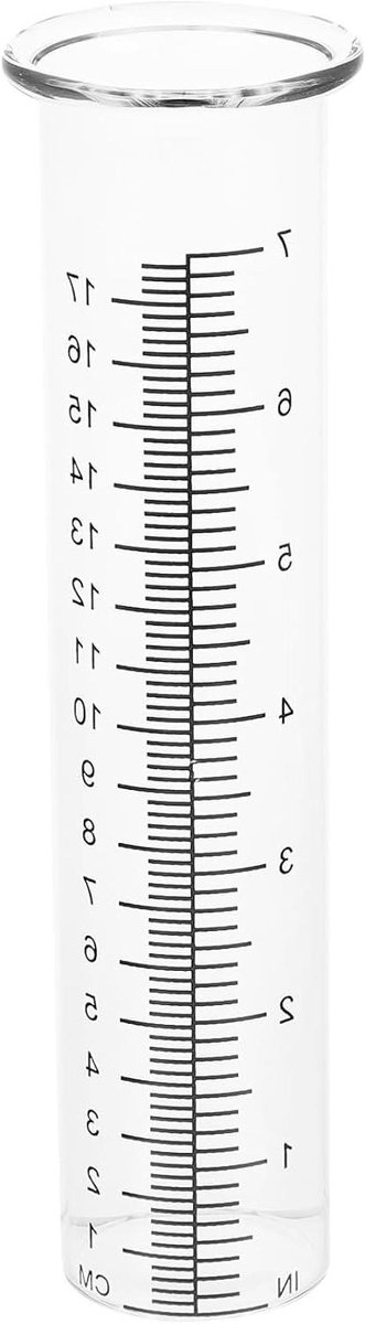 1. Set van 2 Regenmeters voor Buiten - Glas en Reservepijp2. Regenmeter Cilinder voor Binnenplaats, Tuin, Huis en Buiten