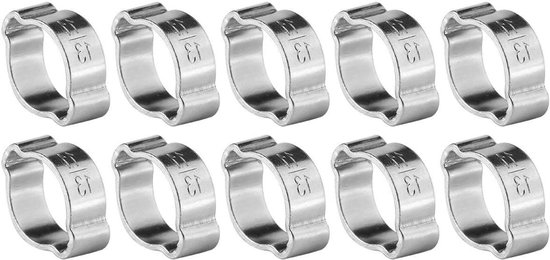 Produktbild von 10x Verzinkte Schlauchklemme – 7-9mm, 2-Ohren, Edelstahl, Für Kraftstoff- & Gummischläuche