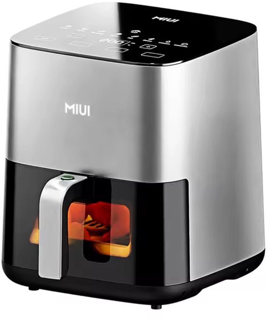 Airfryer - Hete Luchtfriteuse - 5L Elektrische Friteuse / Oven - Oilless Fornuis Met Aanraakingsbediening - Anti-aanbaklaag - Kijkvenster - Familiegrootte - Met beveiligingsslot - Zwart