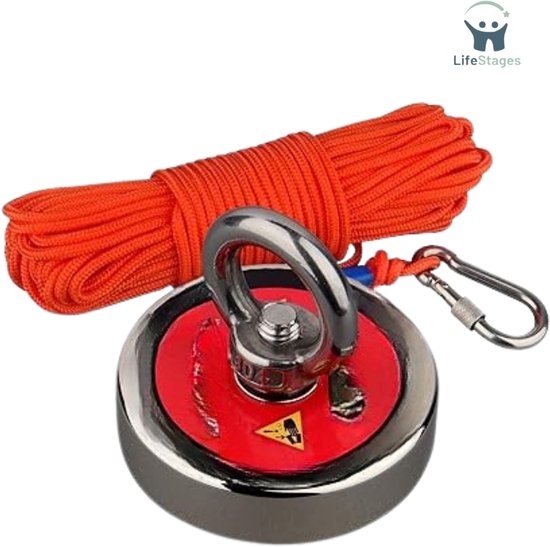 20M magneet vissen Nylon touw, hoge sterkte koord veiligheid vlecht touw vissen sterke trekkracht schatten jacht berging touw met karabijnhaak