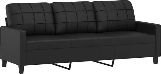 vidaXL - Driezitsbank - 180 - cm - kunstleer - zwart