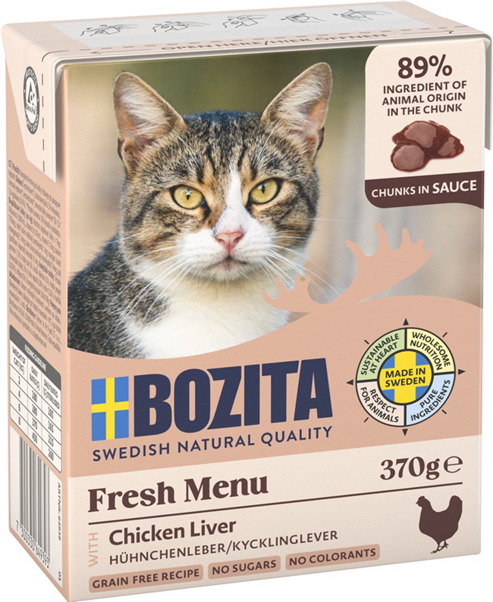 Bozita Bozita Cat - Tetra Recard hapjes in saus voor kittens 6x370g - met kippenlever