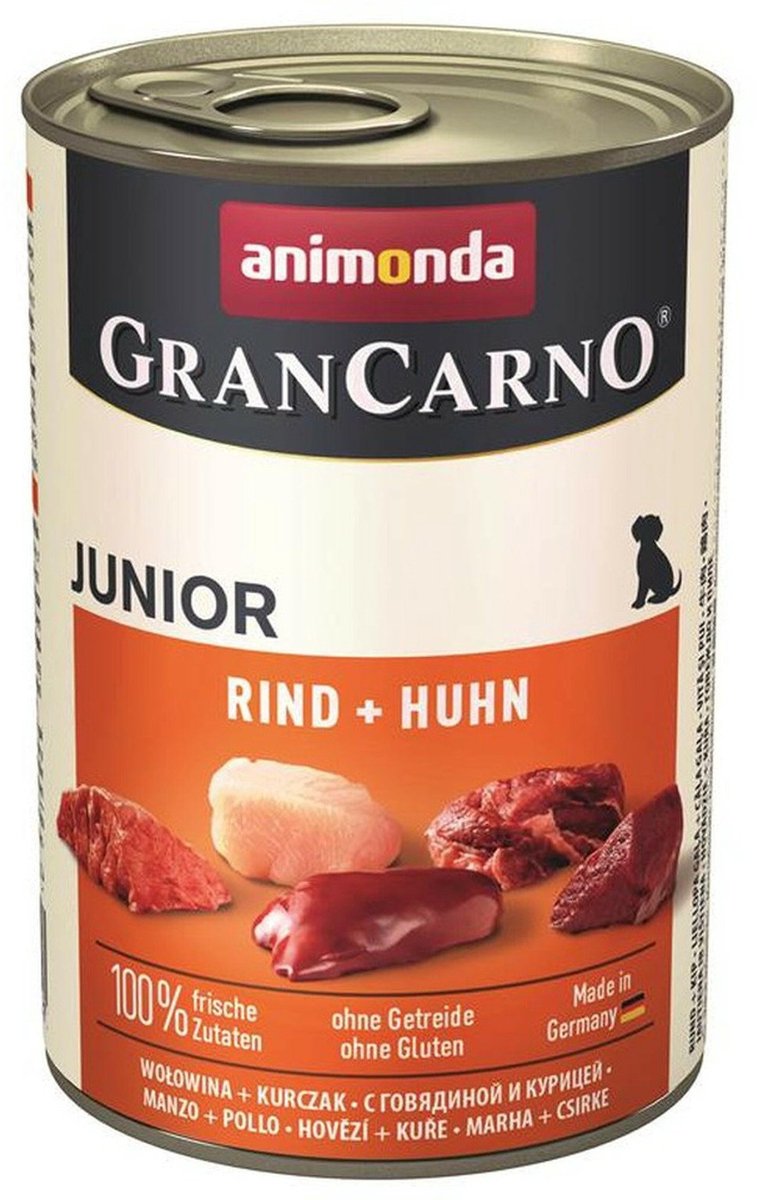 12x400g Junior: Rund & Kip Animonda GranCarno Hondenvoer
