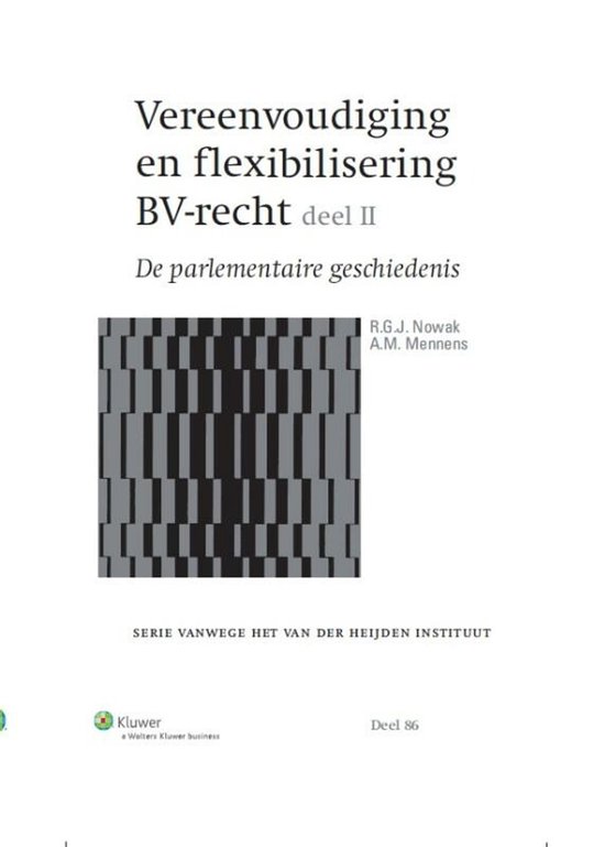 Vereenvoudiging en flexibilisering BV-recht deel II 2 De par ... - cover