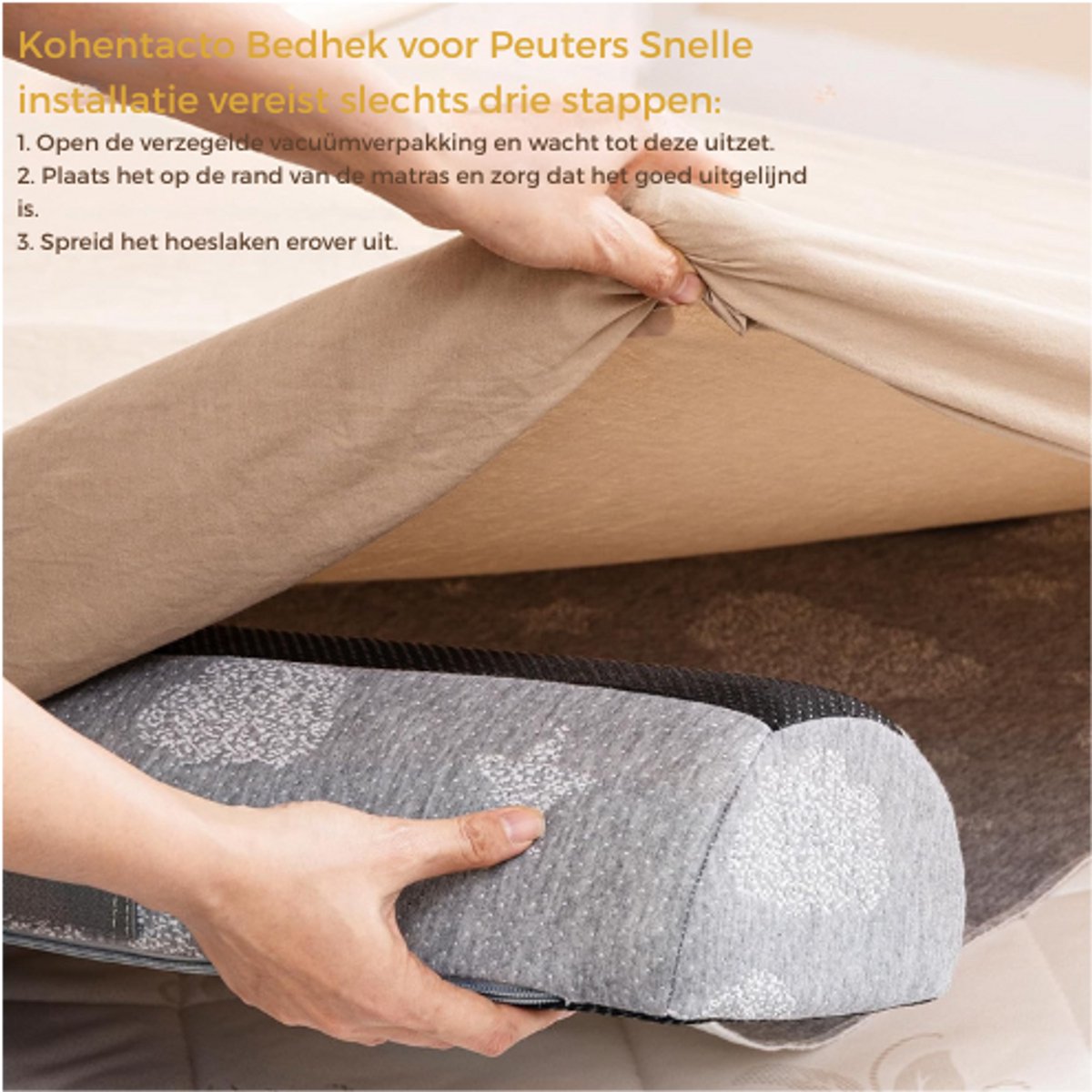 Jopassy 2 x uitvalbeveiliging bed 120 cm, opblaasbaar reisbedhek voor