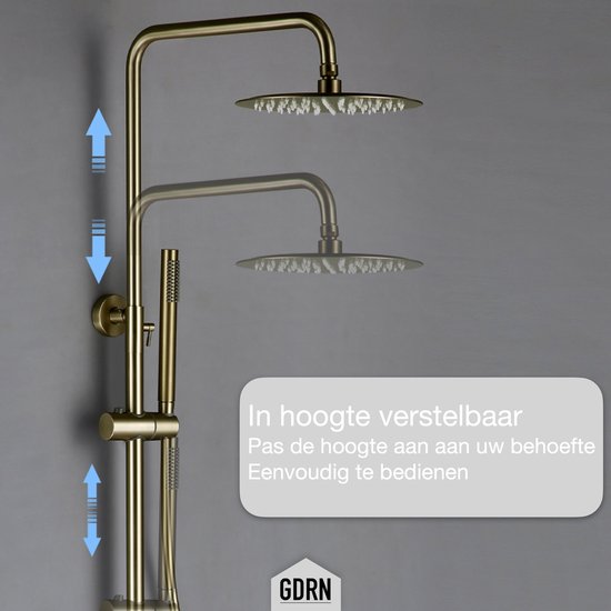 OUKANING Vintage Messing Douchekraan Douche Panel Handdouche Regendouche Set Bad Douche Systeem Goud