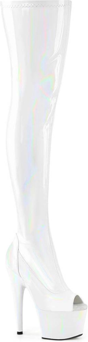 Pleaser - ADORE-3011HWR Plateau Overknee Laarzen - US 5 - 35 Shoes - Wit