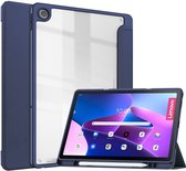 Tablet Hoes geschikt voor de Lenovo Tab M10 Plus Gen 3 | Book Case met Standaard | Kunstlederen Beschermhoes | Tri-fold | met Sleep/Wake Functie Blauw